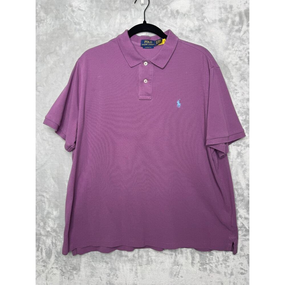 Polo Ralph Lauren Polo Shirt Men XL Purple Classic Fit Pique Cotton Preppy